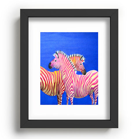 Clara Nilles Diva Zebras On Royal Sapphire Recessed Framing Rectangle