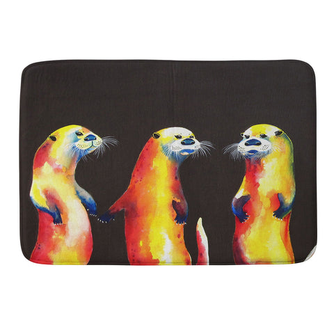 Clara Nilles Flaming Otters Memory Foam Bath Mat