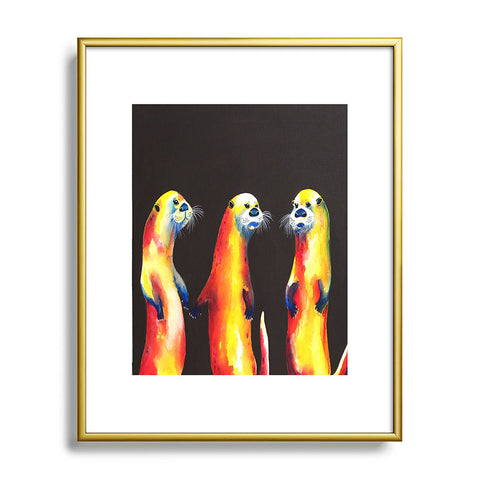 Clara Nilles Flaming Otters Metal Framed Art Print