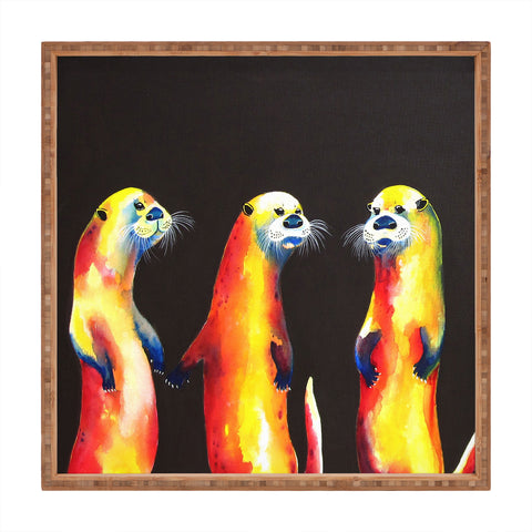 Clara Nilles Flaming Otters Square Tray