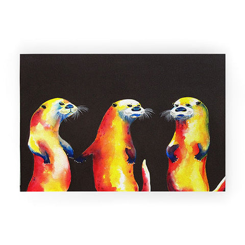 Clara Nilles Flaming Otters Welcome Mat