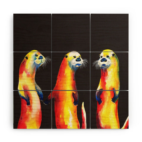 Clara Nilles Flaming Otters Wood Wall Mural