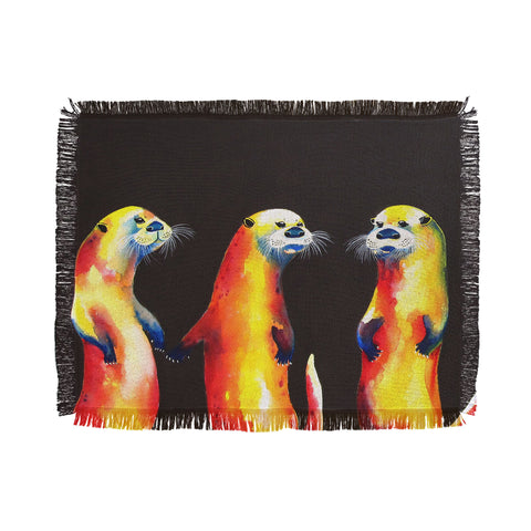 Clara Nilles Flaming Otters Throw Blanket