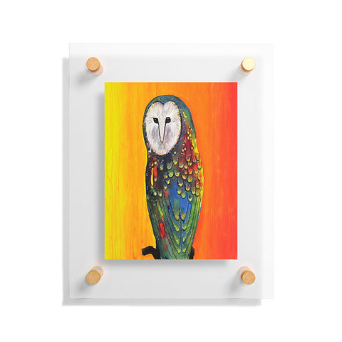 Clara Nilles Glowing Owl On Sunset Floating Acrylic Print
