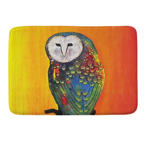 Clara Nilles Glowing Owl On Sunset Memory Foam Bath Mat