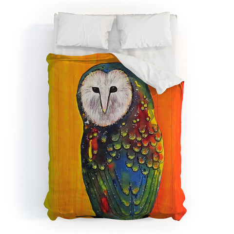 Clara Nilles Glowing Owl On Sunset Comforter