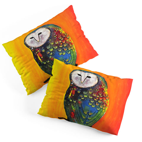 Clara Nilles Glowing Owl On Sunset Pillow Shams