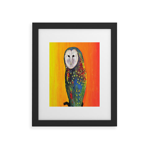 Clara Nilles Glowing Owl On Sunset Framed Art Print