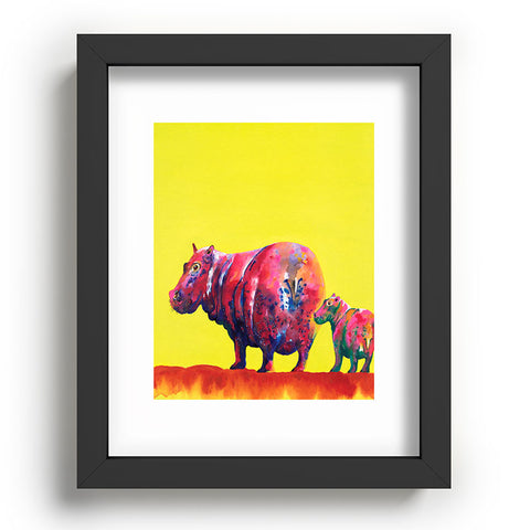 Clara Nilles Habanero Hippopotamus On Lemon Meringue Recessed Framing Rectangle