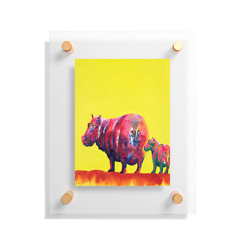 Clara Nilles Habanero Hippopotamus On Lemon Meringue Floating Acrylic Print