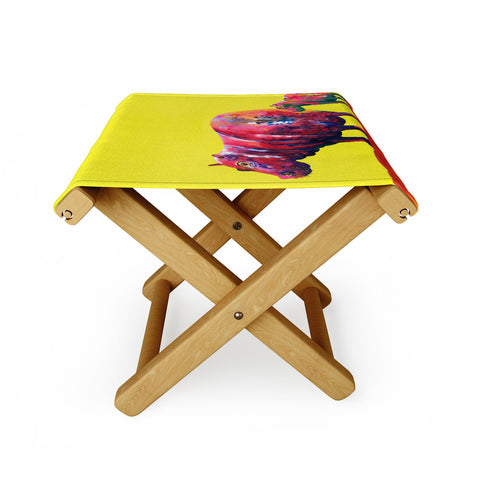 Clara Nilles Habanero Hippopotamus On Lemon Meringue Folding Stool