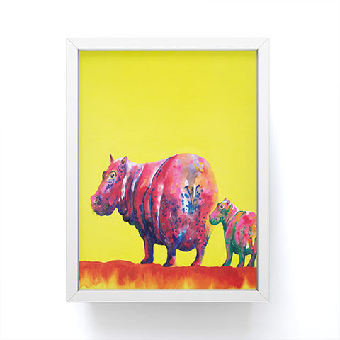 Clara Nilles Habanero Hippopotamus On Lemon Meringue Framed Mini Art Print