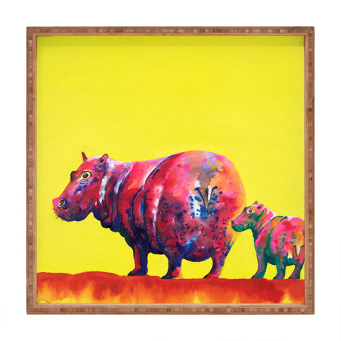 Clara Nilles Habanero Hippopotamus On Lemon Meringue Square Tray