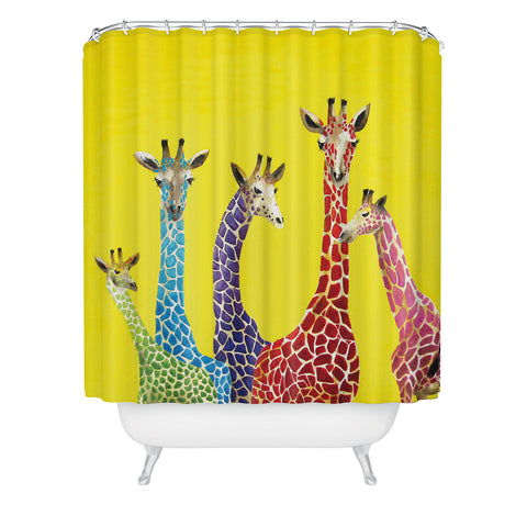 Clara Nilles Jellybean Giraffes Shower Curtain