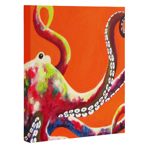 Clara Nilles Jeweled Octopus On Tangerine Art Canvas