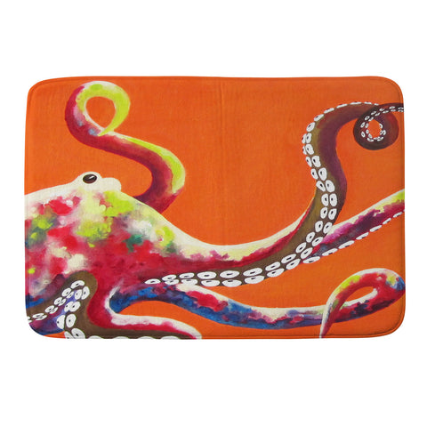 Clara Nilles Jeweled Octopus On Tangerine Memory Foam Bath Mat