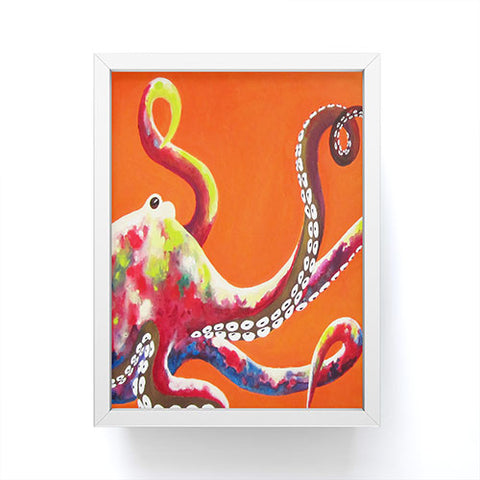Clara Nilles Jeweled Octopus On Tangerine Framed Mini Art Print