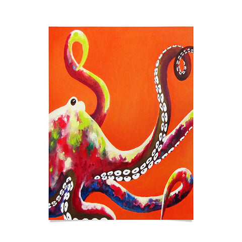 Clara Nilles Jeweled Octopus On Tangerine Poster
