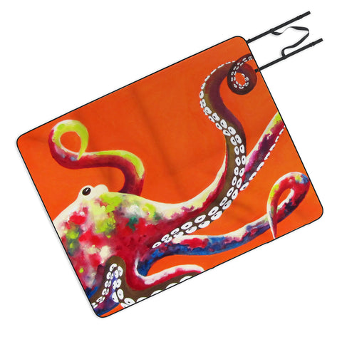 Clara Nilles Jeweled Octopus On Tangerine Picnic Blanket