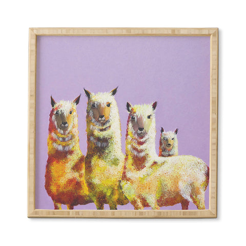 Clara Nilles Lemon Llamas On Lavender Framed Wall Art