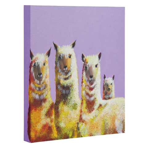 Clara Nilles Lemon Llamas On Lavender Art Canvas