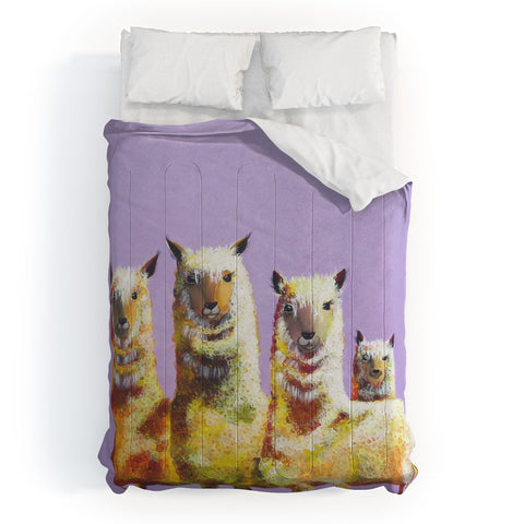 Clara Nilles Lemon Llamas On Lavender Comforter