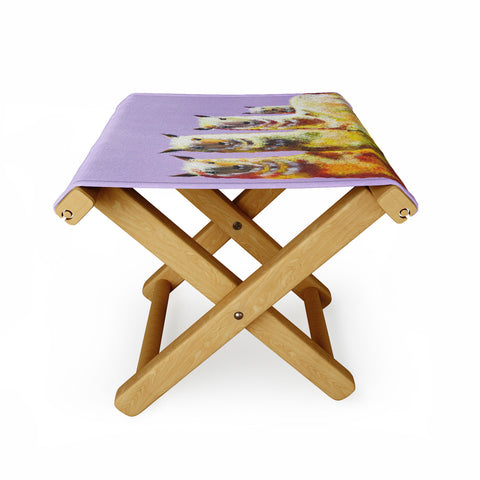 Clara Nilles Lemon Llamas On Lavender Folding Stool