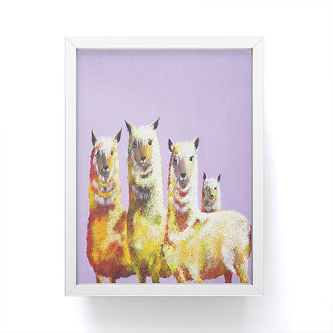 Clara Nilles Lemon Llamas On Lavender Framed Mini Art Print
