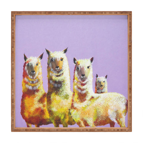 Clara Nilles Lemon Llamas On Lavender Square Tray