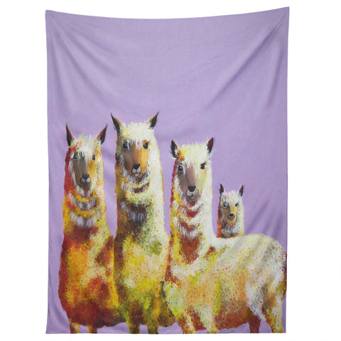 Clara Nilles Lemon Llamas On Lavender Tapestry