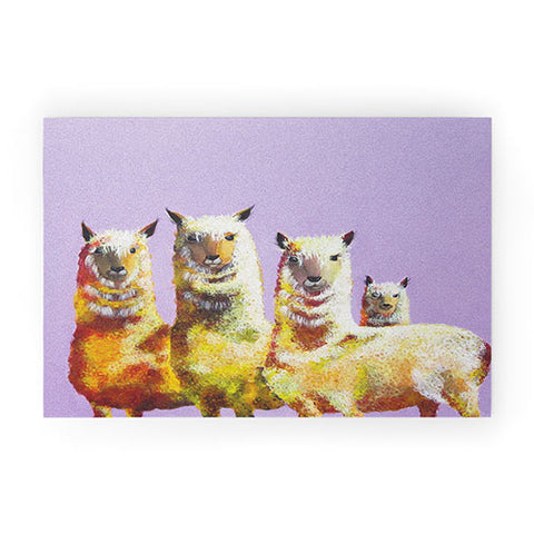 Clara Nilles Lemon Llamas On Lavender Welcome Mat