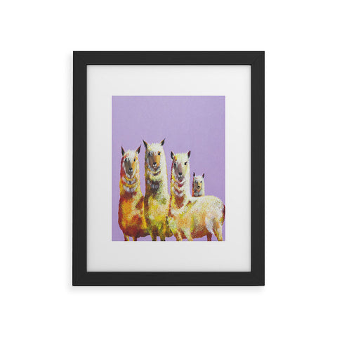Clara Nilles Lemon Llamas On Lavender Framed Art Print