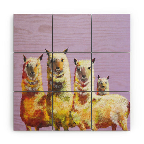 Clara Nilles Lemon Llamas On Lavender Wood Wall Mural