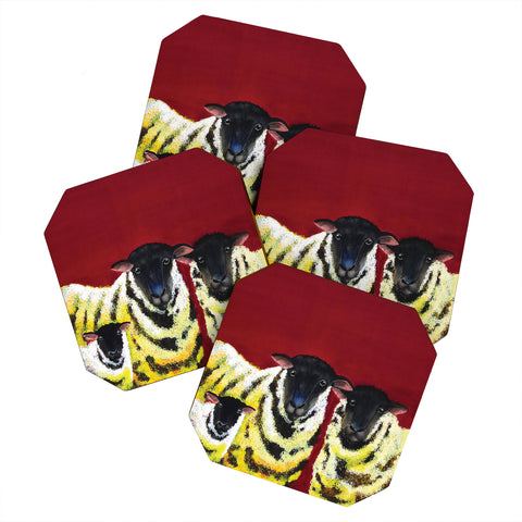 Clara Nilles Lemon Spongecake Sheep Coaster Set