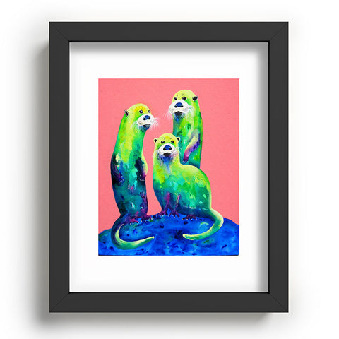 Clara Nilles Margarita Otters On Fresh Melon Recessed Framing Rectangle