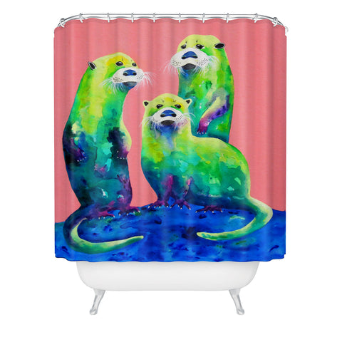 Clara Nilles Margarita Otters On Fresh Melon Shower Curtain