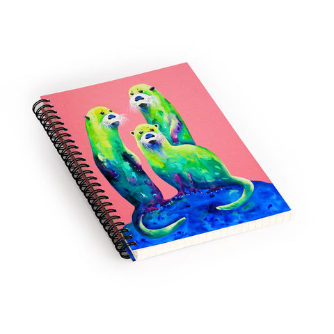 Clara Nilles Margarita Otters On Fresh Melon Spiral Notebook