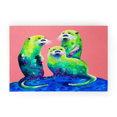 Clara Nilles Margarita Otters On Fresh Melon Welcome Mat