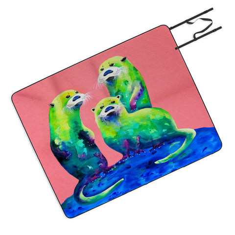 Clara Nilles Margarita Otters On Fresh Melon Picnic Blanket