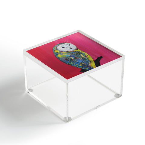 Clara Nilles Owl On Lipstick Acrylic Box