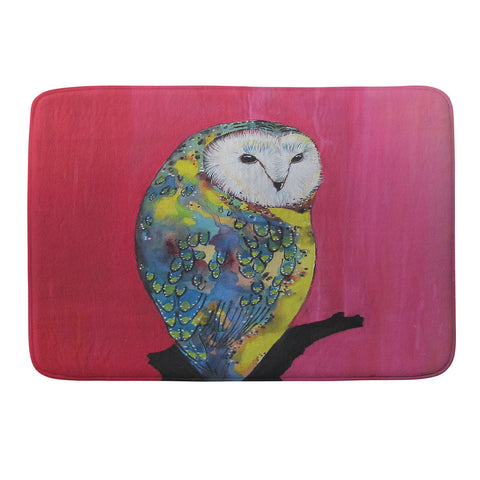Clara Nilles Owl On Lipstick Memory Foam Bath Mat