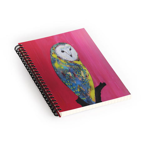 Clara Nilles Owl On Lipstick Spiral Notebook