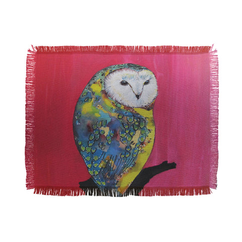 Clara Nilles Owl On Lipstick Throw Blanket