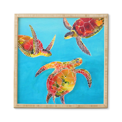 Clara Nilles Tie Dye Sea Turtles Framed Wall Art