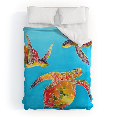 Clara Nilles Tie Dye Sea Turtles Duvet Cover