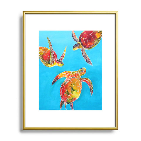 Clara Nilles Tie Dye Sea Turtles Metal Framed Art Print