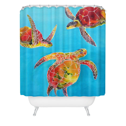 Clara Nilles Tie Dye Sea Turtles Shower Curtain