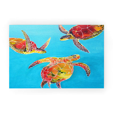 Clara Nilles Tie Dye Sea Turtles Welcome Mat
