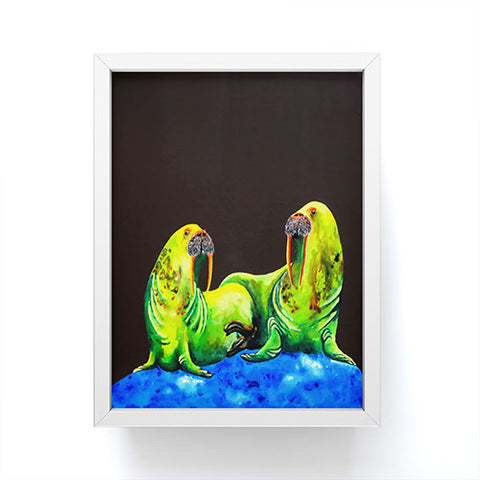 Clara Nilles Wasabi Walruses On Walnut Framed Mini Art Print