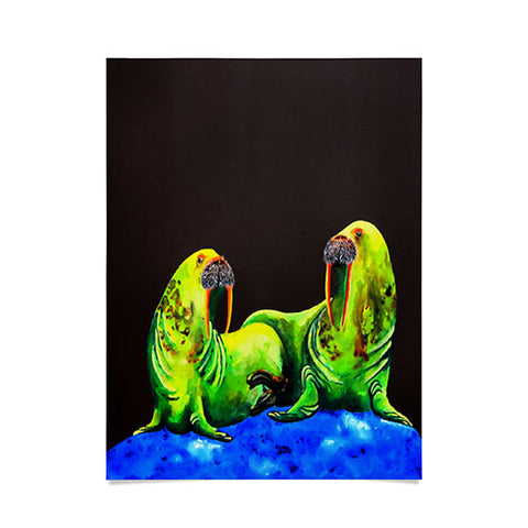 Clara Nilles Wasabi Walruses On Walnut Poster